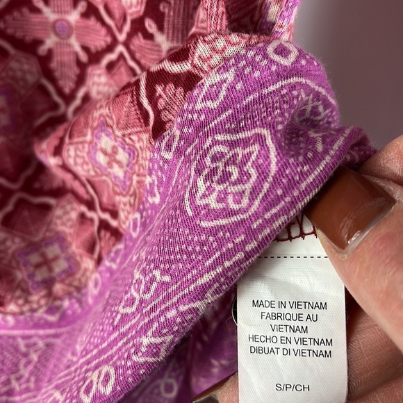 Lucky brand boho print long sleeve top Sz S - Picture 5 of 10